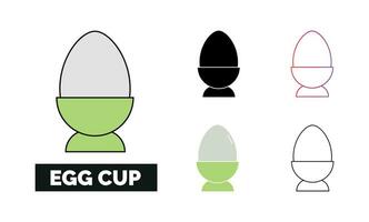 Egg cup Icon Set Vector Illustration