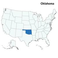 mapa de Oklahoma. Oklahoma mapa. Estados Unidos mapa vector