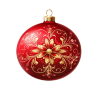 Natale ornamento rosso ai generato png