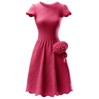 Solid Slant Pocket Fold Pleated Dress  ai generated png