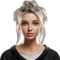 beautiful hair style generative ai png