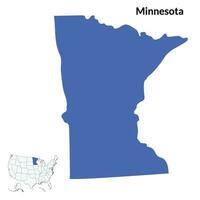 mapa de Minnesota. Minnesota mapa. Estados Unidos mapa vector