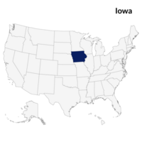 kaart van Iowa. Iowa kaart. Verenigde Staten van Amerika kaart png
