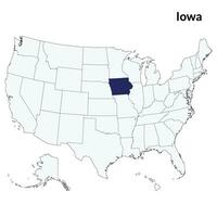 mapa de Iowa. Iowa mapa. Estados Unidos mapa vector