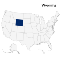 Wyoming state with USA map png