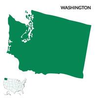 Washington mapa. mapa de Washington. Estados Unidos mapa vector