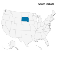 South Dakota map. USA map png