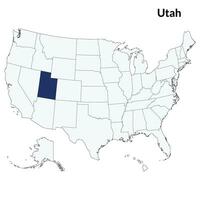 Utah mapa. mapa de Utah. Estados Unidos mapa vector