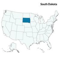 South Dakota map. USA map vector