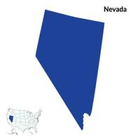 Nevada estado mapa. mapa de Nevada. Estados Unidos mapa vector