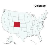 Colorado Map. Map of Colorado in red. USA map vector