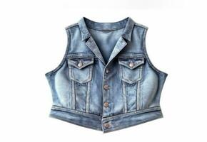 ai generative Jeans jacket isolated on white background. Clipping path included. photo