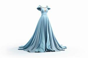 ai generative Wedding dress on a white background. 3d rendering. photo