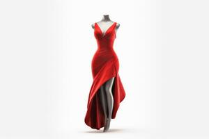 ai generative Fashionable red dress on a mannequin. 3d rendering photo