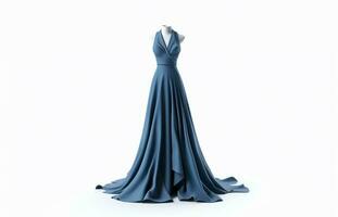 ai generative blue dress isolated on white background photo
