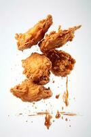 Healthy fried chicken,white background photo