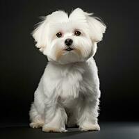 Maltese with a glamorous and voluminous show cut photo