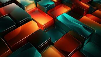 geometrical wallpaper with orange green and red colors photo