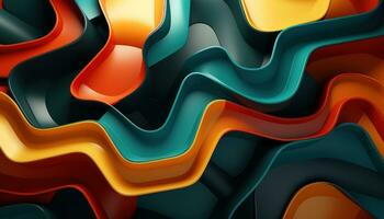 geometrical wallpaper with orange green and red colors photo