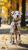 Dalmatian with a unique and creative spotted cut outdoor photo