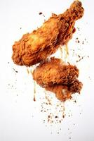 Healthy fried chicken,white background photo