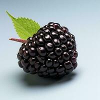 Handful of fresh tasty blackberries isolated on white background photo