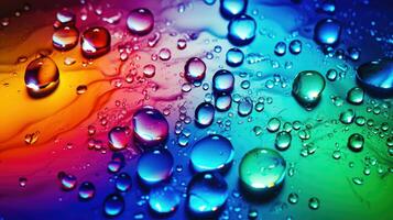 Rainbow Splash Colorful Drops and Splashes on Gradient Background AI Generated photo