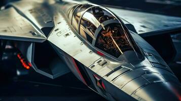 Modern fighter Jet that Can Fly in Any Direction AI Generated photo