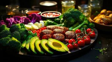 Healthy eating choices a plate of balanced and nutritious meals AI Generated photo