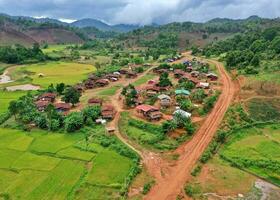 Village at country side of laos PDR photo