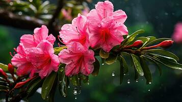 Radiant Azalea Glory A Floral Display of Color and Freshness AI Generated photo