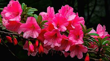 Rain kissed Azalea Glory A Blossoming Beauty of Nature and Floral Splendor AI Generated photo