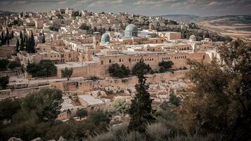 wide view of jerusalem   generative AI photo