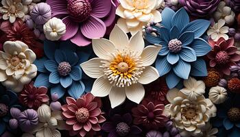 Nature beauty in a floral pattern, a cute generated by AI photo