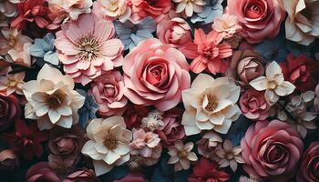 Nature floral elegance in a cute, generative AI arrangement generated by AI photo