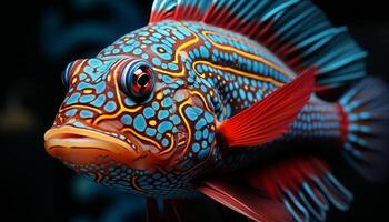 Underwater fish swimming in a tropical reef, showcasing aquatic beauty generated by AI photo