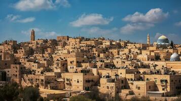 wide view of jerusalem   generative AI photo