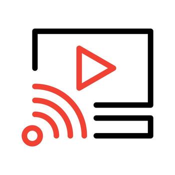 Wifi vídeo aislado vector icono ese lata fácilmente modificar o editar, en línea vídeo símbolo sencillo diseño aislado blanco antecedentes.