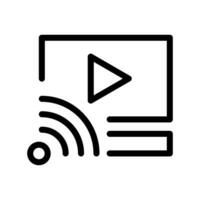 Wifi vídeo aislado vector icono ese lata fácilmente modificar o editar, en línea vídeo símbolo sencillo diseño aislado blanco antecedentes.