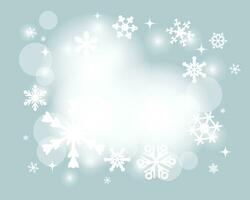Bright Christmas background with snowflakes, stars and lights, copy space. Postcard for text, illustration, vector