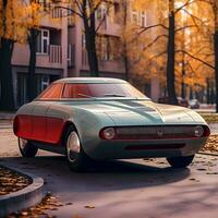 Elegance in Motion   Retro Car   generative ai photo