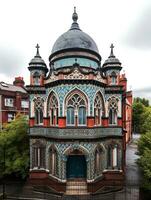 Exterior View of an English Synagogue in the Style of Princes Road Synagogue in Liverpool   generative AI photo