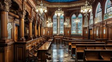 Interior of an English Synagogue in the Style of Princes Road Synagogue in Liverpool   generative AI photo