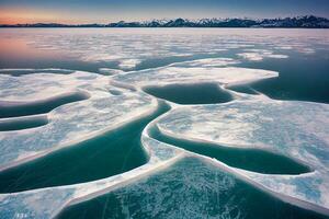 cristal serenidad ai generado congelado lago foto