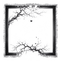 Japanese Style Link Art Border Frame Ai Generative png