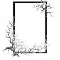 Japanese Style Link Art Border Frame Ai Generative png