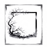 Japanese Style Link Art Border Frame Ai Generative png