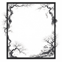 Japanese Style Link Art Border Frame Ai Generative png