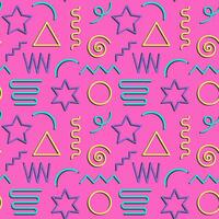 Multicolor abstract seamless pattern, vibrant shapes and geometric dot patterns. Trendy design 80s-90s Memphis style, ethnic hipster background. Vector