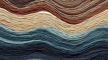 Abstract wavy background made of multi-colored threads. AI Generated photo